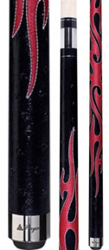 Players - Black Ostrich w/ Red Embroidered Flames