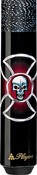 Players - Red Iron Cross Chrome Skull - Two Piece Cues