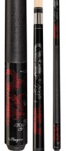 Two Piece Cues - Black w/Silver Red Chinese Dragons - Players