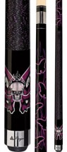 Two Piece Cues - Midnight Black Purple Butterfly Skull - Players