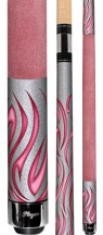 Two Piece Cues - Orion Silver w/ Pink Tribal Flames - Players