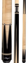 Two Piece Cues - Black with Natural Points - Players
