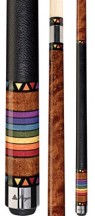 Two Piece Cues - Antique Birds-Eye Maple with Rainbow Band - Players