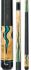 Two Piece Cues - Natural Maple with Lucky Green Pearl - Viking