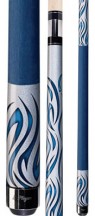 Players - Orion Silver Kandy Blue Tribal Flames - Two Piece Cues