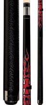 Case Players K2730 Kandy Black Red Iron Cross & Flame Pool/Billiards Cue Stick 