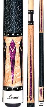 Two Piece Cues - Purple inlays w/ natural birdseye maple - Lucasi