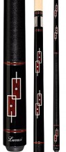 Two Piece Cues - Black w/ Rosewood and White Rectangle Inlays - Lucasi