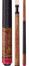 Lucasi - Tiger-Stripe Maple w/ Passion Pink  Flames - Two Piece Cues
