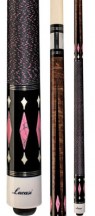 Lucasi - Antique Stained Birdseye w/ Pink & White Inlays - Two Piece Cues