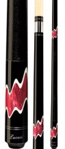 Two Piece Cues - Carmine Red and White Wave Design w/ Ebony - Lucasi