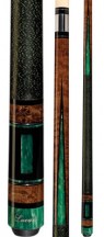 Lucasi - Luminous Emerald Accents w/ Antique Birdseye - Two Piece Cues