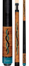 Two Piece Cues - Tiger-Stripe Maple w/ Marine and Ebony Inlays - Lucasi