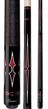 Two Piece Cues - Crimson Double-Dagger Points w/ Ebony Forearm - Lucasi