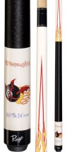 Two Piece Cues - Eight Ball w/ Flames Naughty And Nice - Rage
